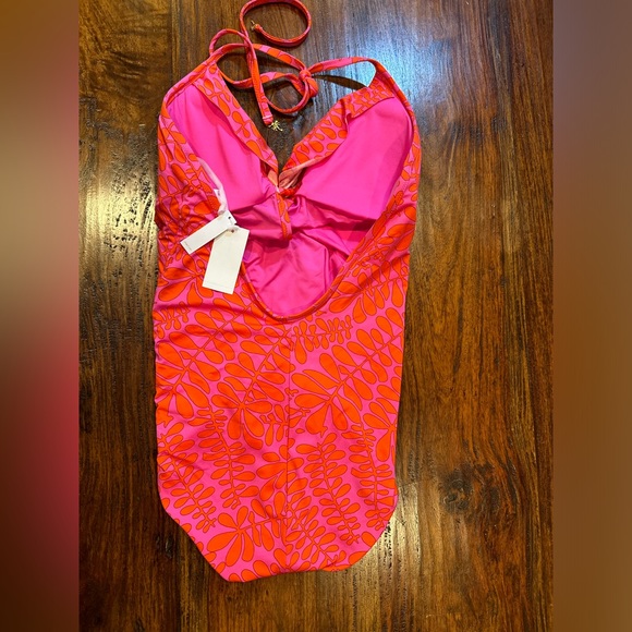 NWT! Trina Turk Trellis Plunge One Piece Swimsuit Bathing Suit Size 14 🌺🌴☀️ - Picture 8 of 12